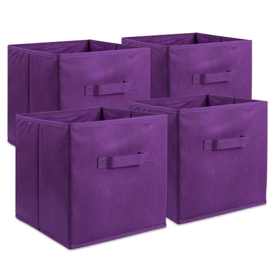 Solid Eggplant Nonwoven Square Cube Set